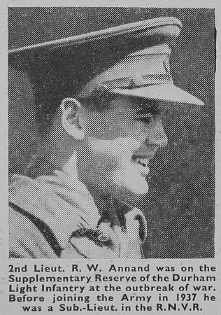 Annand R W 2nd Lt VC 2nd Durham Light Infantry