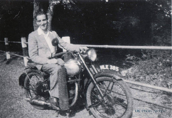 Stanley Coles On A Motorbike At Framlingham Suffolk 1950s