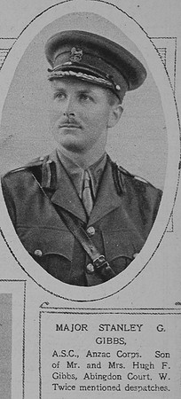Gibbs S G Major Australian Army Service Corps The Illustrated London News 27th Oct 1917