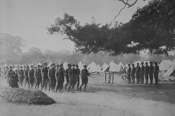 The Artists Rifles In Camp Richmond Park 1914