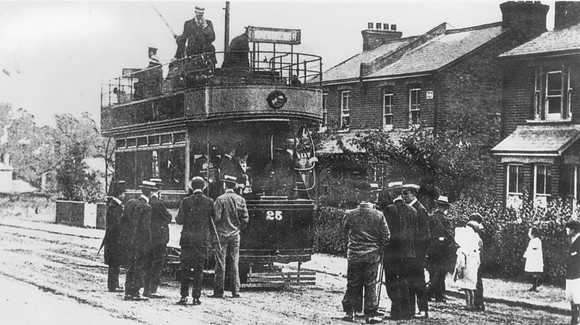 Board Of Trade Inspecting Trams In Wallington Prior To Opening 11th Aug 1906
