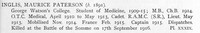 Inglis M P Captain Royal Army Medical Corps Obit