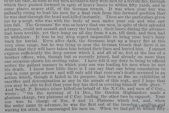MacWilliam J J G Lt 1st Gordon Highlanders Obit Part 2