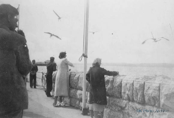 Feeding The Gulls At Torquay Front 1938