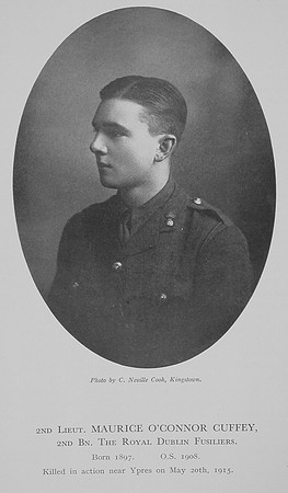 Cuffey M O 2nd Lt 2nd Royal Dublin Fusiliers Stonyhurst War Record