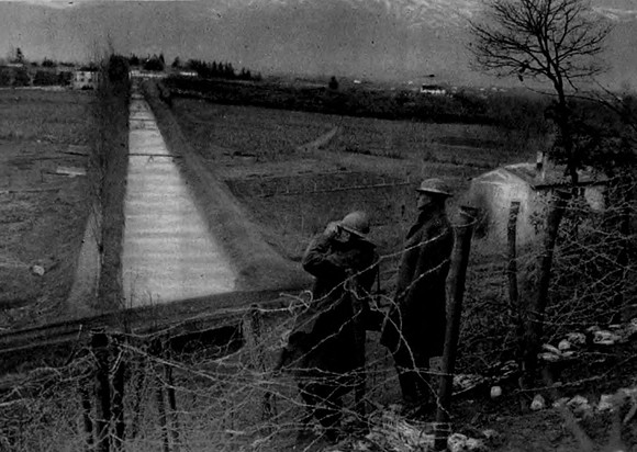 The British Army In Italy Looking Fom Montello Ridge Towards Copunda