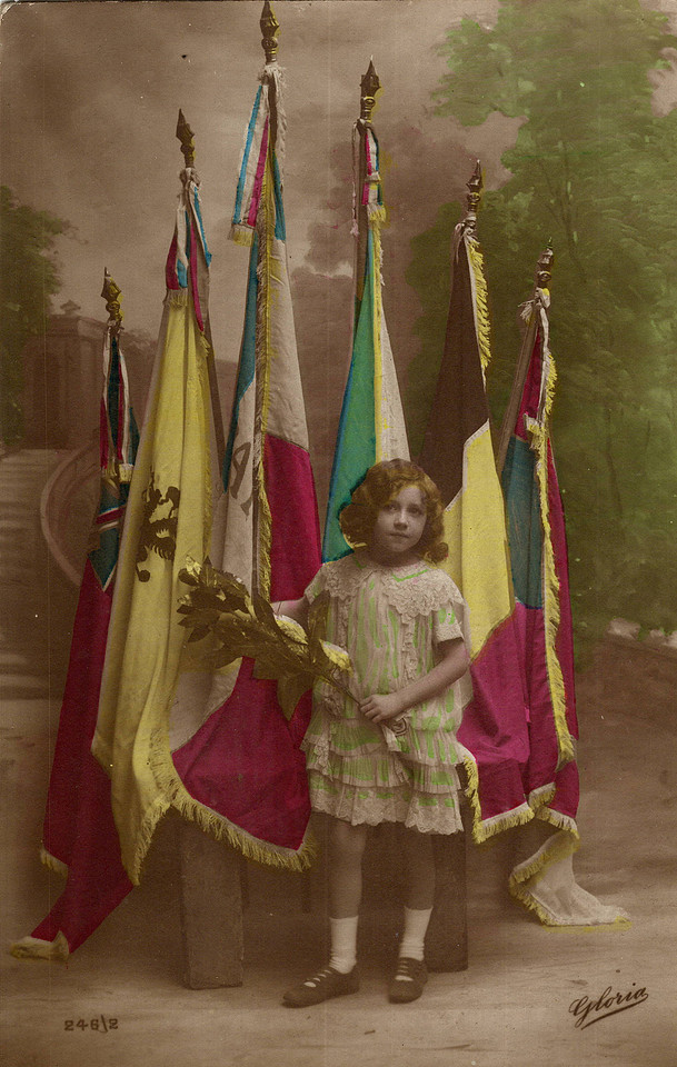 Patriotic Allies Flags With Little Girl Front