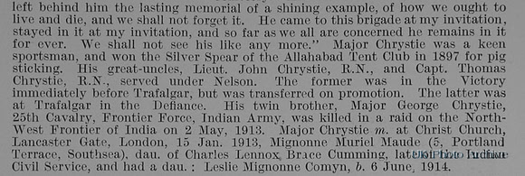 Chrystie J Major Royal Garrison Artillery Obit Part 2