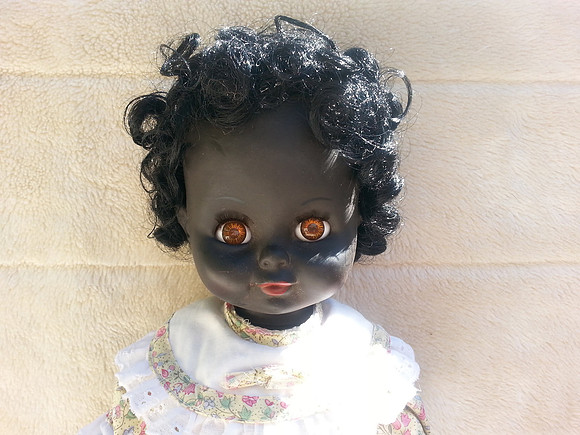 Vintage Burbank 17 Inch Black Doll