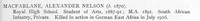 MacFarlane A N Pte South African Infantry Obit