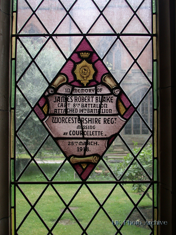 Blake J R Captain 14th Worcestershire Regt Memorial Window Worcester Cathedral