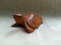 Vintage Wooden Hand Carved Turtle