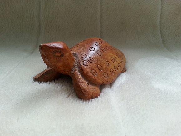 Vintage Wooden Hand Carved Turtle