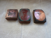 Three Original Vintage WW1 Printing Blocks ? Rifle Brigade