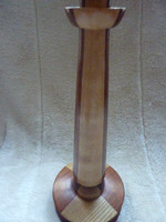 Unusual Turned Wooden Candlestick Two Different Types Of Wood