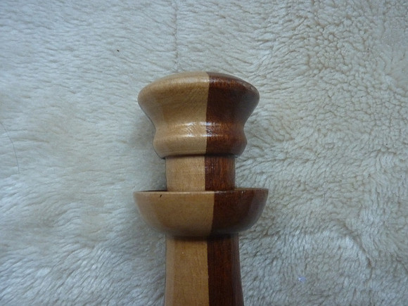 Unusual Turned Wooden Candlestick Two Different Types Of Wood