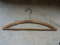 Three Wooden Vintage Coat Hangers Burtons, Cleaners Putney & Mortlake
