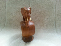 Vintage Retro 1970s Wooden Carved Elephant Napkin Ring