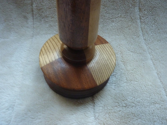 Unusual Turned Wooden Candlestick Two Different Types Of Wood