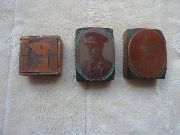 Three Original Vintage WW1 Printing Blocks ? Rifle Brigade