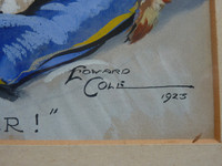 Watercolour A Ginger Cat By Edward Cole 1923 Signature