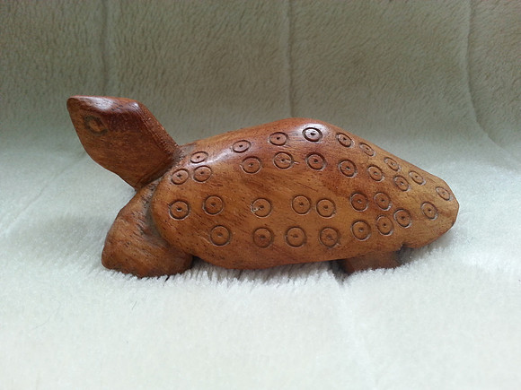 Vintage Wooden Hand Carved Turtle