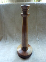 Unusual Turned Wooden Candlestick Two Different Types Of Wood