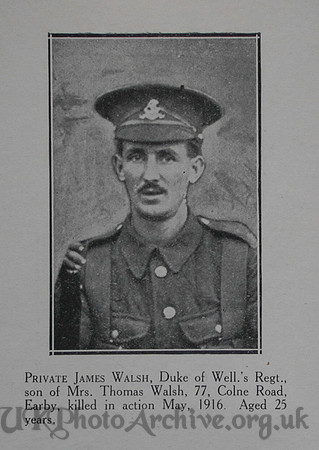 Walsh J Pte 9th West Riding Regt Craven Roll Of Honour