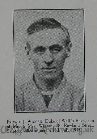 Wiggan J Pte 6th West Riding Regt Craven Roll Of Honour