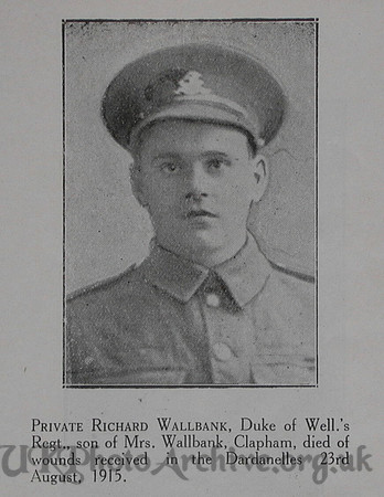 Wallbank R Pte 8th West Riding Regt Craven Roll Of Honour