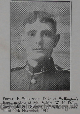Wilkinson F Pte 2nd West Riding Regt Craven Roll Of Honour