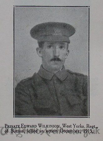 Wilkinson E Pte 7th West Yorks Regt Craven Roll Of Honour