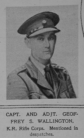 Wallington G S Captain Kings Royal Rifle Corps The Illustrated London News 27th Oct 1917