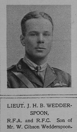 Wedderspoon J H B Lt Royal Flying Corps The Illustrated London News 27th Oct 1917