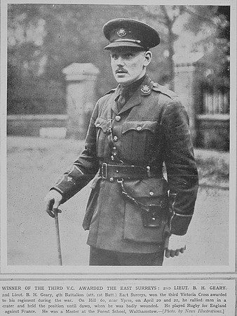 Geary B H 2nd Lt VC 1st East Surrey Regiment Illustrated War News Vol 6