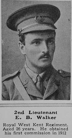 Walker E B 2nd Lt 1st Royal West Kent Regiment The Sphere 15th May 1915