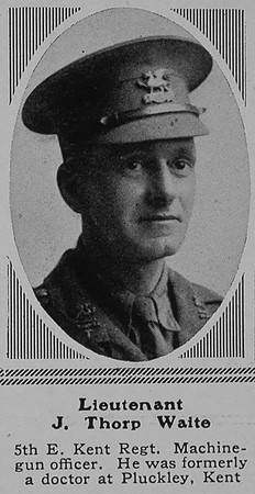 Waite J T Lt 5th East Kent Regt The Sphere 25th Mar 1916