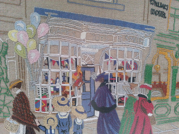 Vintage Toy Shop Tapestry Detail