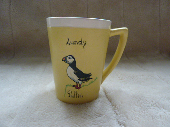 Vintage Devonmoor Pottery Mug Lundy Puffin