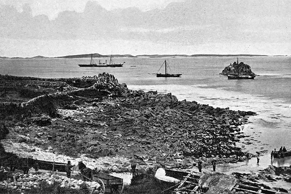 Scilly Isles Pilot Cutters At Their Moorings 1907