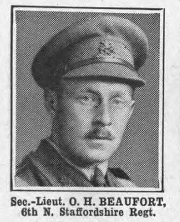 Beaufort O H 2nd Lt 6th North Staffs Regiment