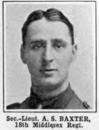 Baxter A S 2nd Lt 18th Middlesex Regiment