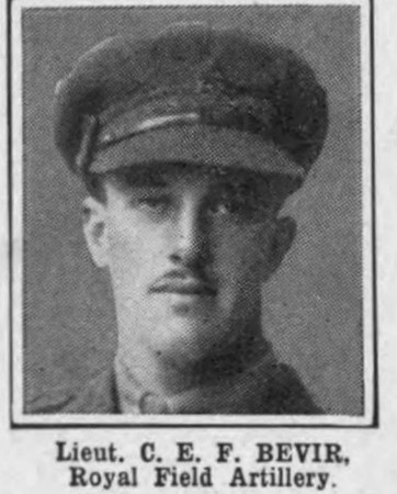 Bevir C E F Lt Royal Field Artillery
