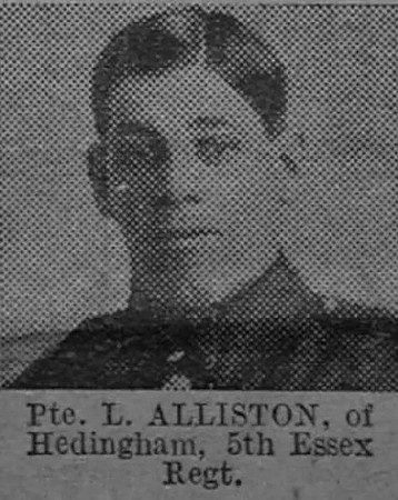 Alliston L Pte 5th Essex Regiment The Vivid 27th Mar 1915