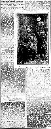 Banks F L Cpl 370 Hampton J L L/Cpl 199 5th London Regiment Croydon Advertiser 28th May 1915