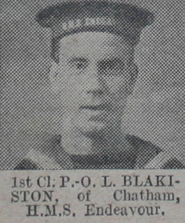 Blakiston L 1st Class PO HMS Endeavour Royal Navy The Vivid 27th Mar 1915