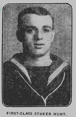 Hunt Stoker 1st Class K/536 HMS Hawke Royal Navy  Photo The Derbyshire Courier 5th Dec 1914