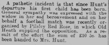 Hunt T Stoker1st Class K/536 HMS Hawke Royal Navy  Obit Part 2 The Derbyshire Courier 5th Dec 1914