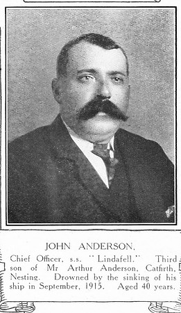 Anderson J Chief Officer SS Lindafell Shetlands Roll Of Honour