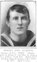 Anderson M J Seaman 3936B HMS Dundee RNR Shetlands Roll Of Honour
